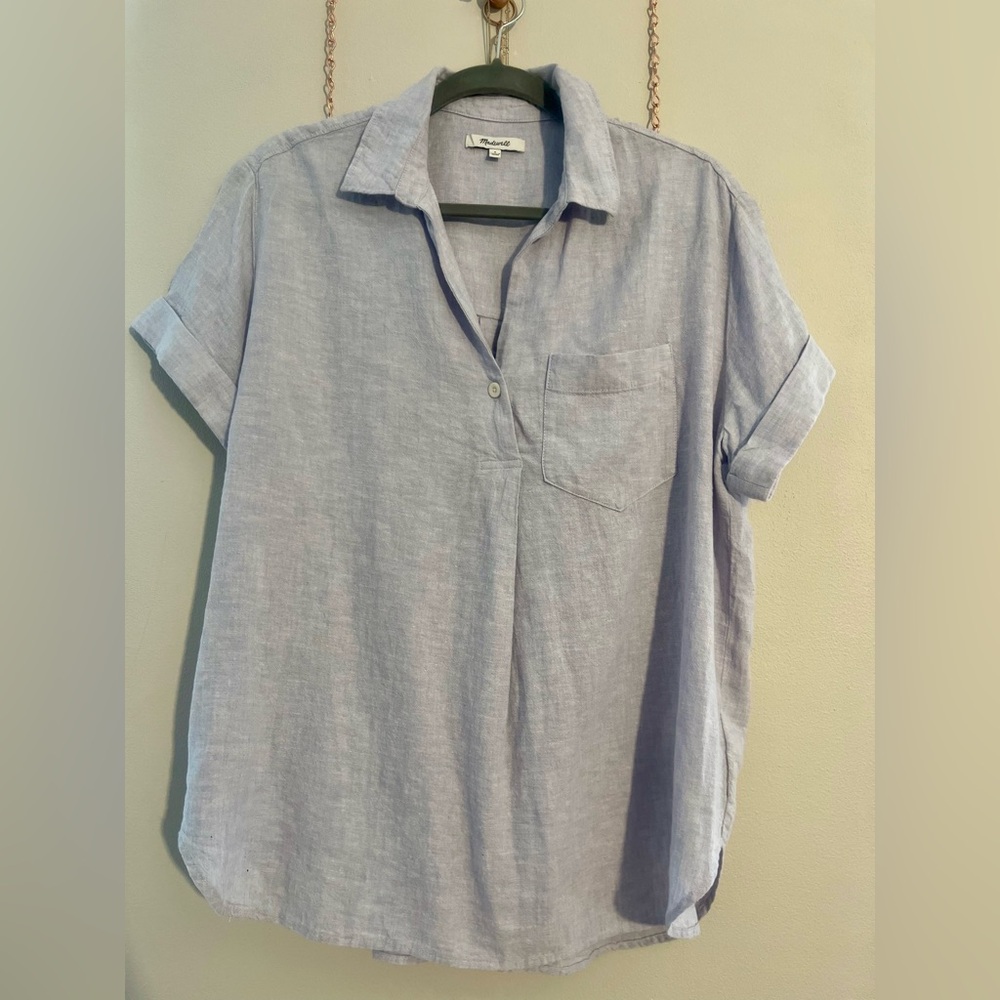 Madewell Linen-Blend Swenson Popover Shirt